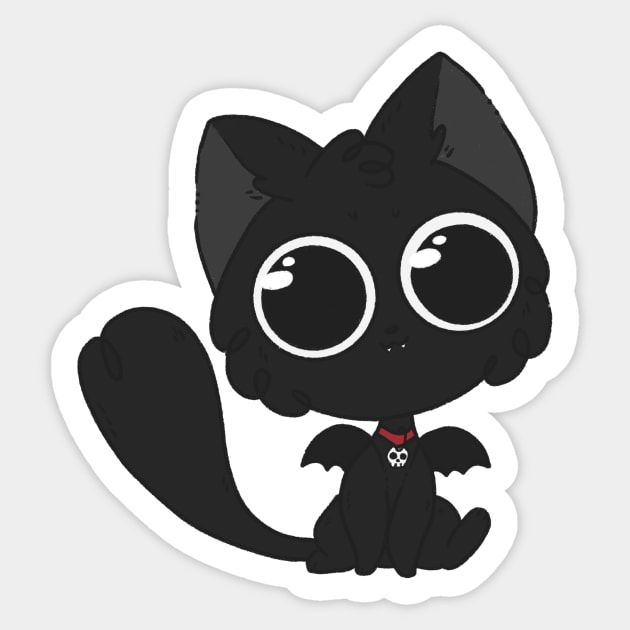 Vampire bat cat Sticker by IcyBubblegum